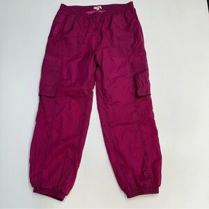 L.A Hearts Y2K Parachute Jogger Nylon Pants Magenta Womens Size Large